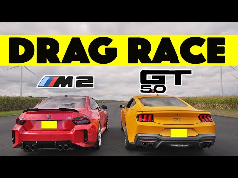 2024 Ford Mustang GT vs 2023 BMW M2, closer than you think. Drag and Roll Race.