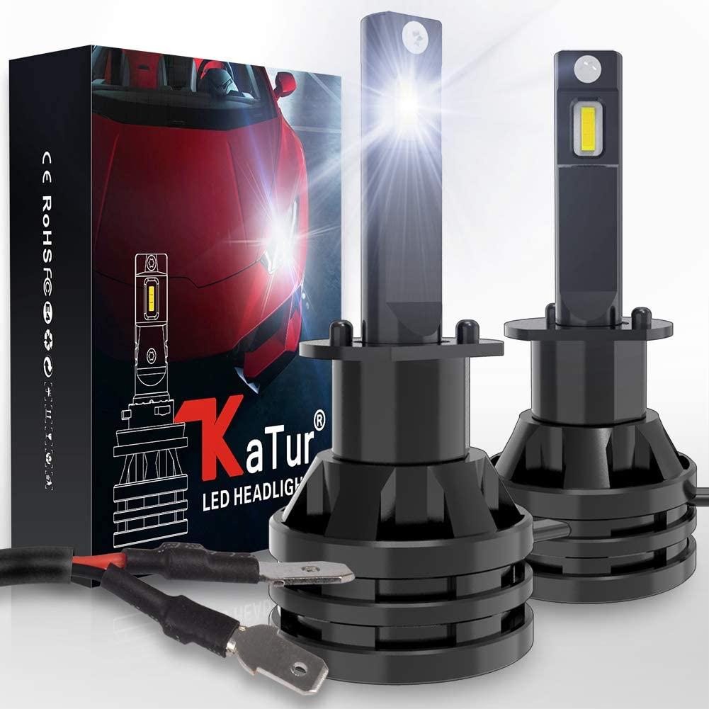 KATUR H1 LED Headlight Bulbs | Bright 12000 Lumens, 55W 6500K Xenon White Light