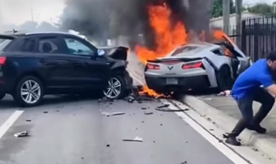 Corvette Spits Out Engine And Catches Fire In California