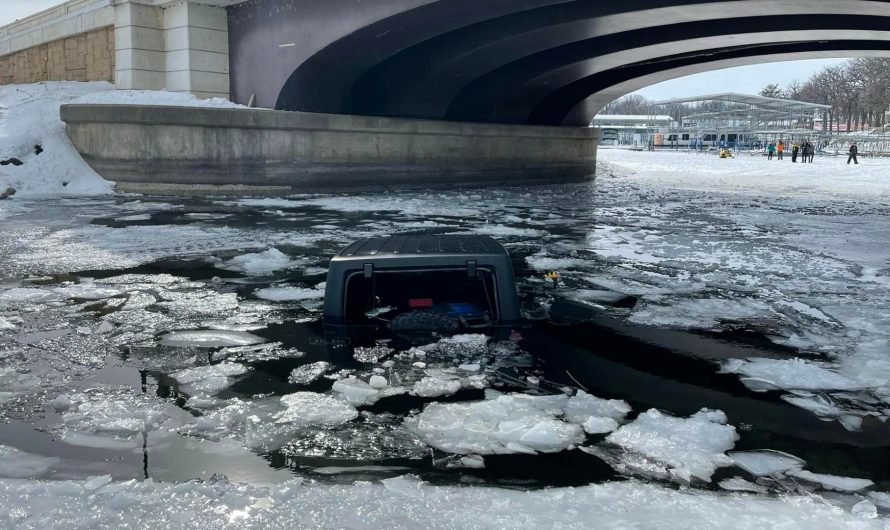 Sinking Jeep Sparks Heroic Effort To Save 83-Year-Old And Dog From Frozen Lake