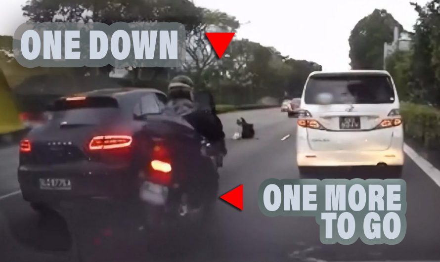Porsche Macan Driver Manages To Knock Down Two Bikers In 12 Seconds
